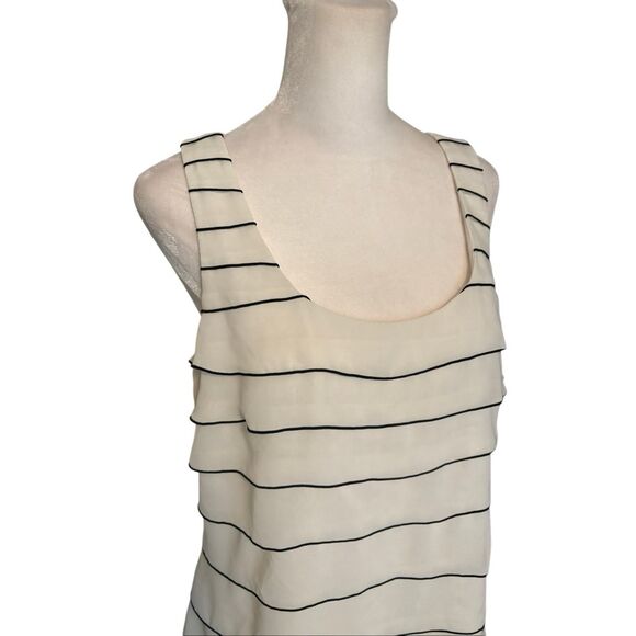 Ann Taylor Womens Top, size Medium, White and Black, Fully Lined, Sleeveless - Picture 1 of 6